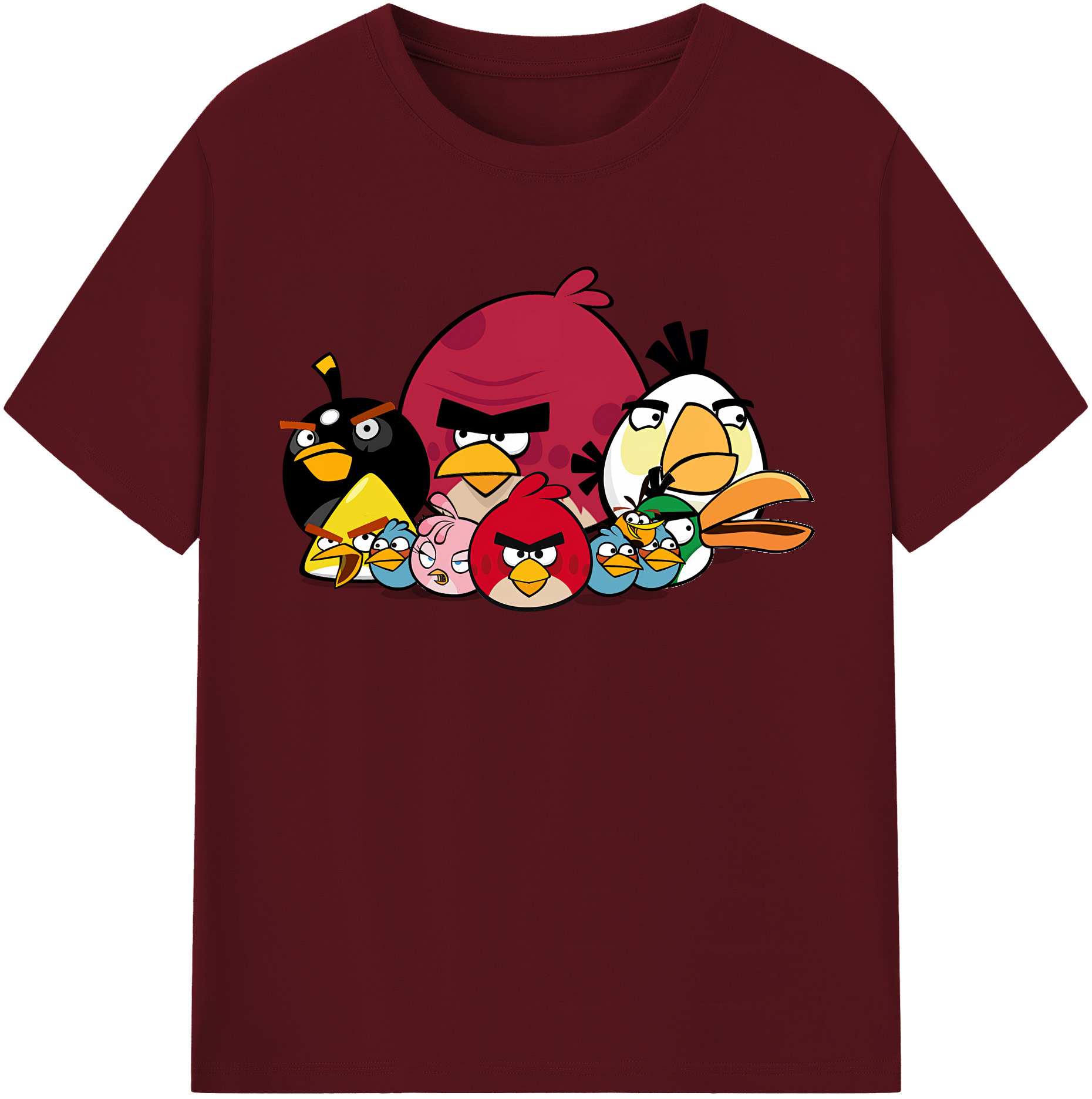（画像用） Angry Birds アングリーバード 綿100％半袖Tシャツ（フロントプリント）